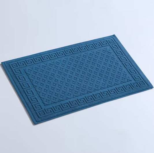 Jacquard luxury bath mat midnight blue