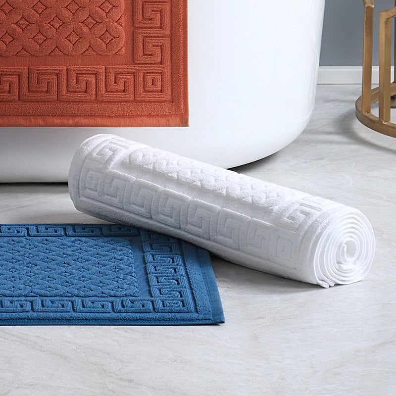 Jacquard luxury bath mat midnight blue