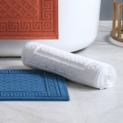 Jacquard luxury bath mat midnight blue